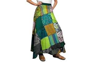 Agan Traders Women’s 2025 Spring Boho Maxi Skirt for Fall Patched Tie Up High Waisted Long Skirt Bohemian Wrap Cover Up