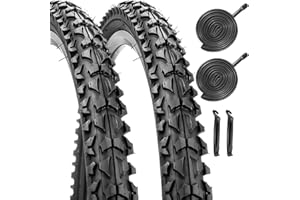 SIMEIQI 2 Pack 24" / 26"x 2.125" Bike Tire Folding Mountain Bike Replacement Bicycle Tire