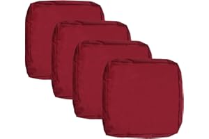 Oslimea Patio Cushion Covers Replacement 25x27x5 inch 4Pack Outdoor Seat Cushion Slipcover Waterproof Outdoor Chair Cushion Covers, Dark Red