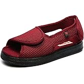 Extra Wide Adjustable Edema Shoes, Comfortable Orthopedic Casual Slippers, Open Toe Lightweight Sandals, Non-Slip Walking Footwear for Diabetic Feet, Edema, Swollen Feet