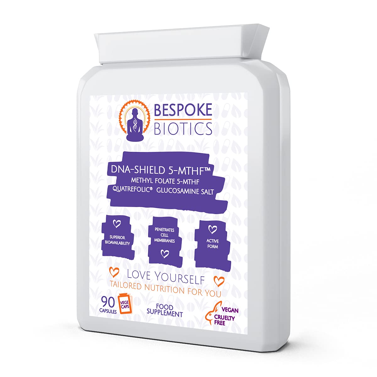 Folic Acid 600µg 90 Capsules as Quatrefolic Methyl Folate 5-MTHF Supplement - 6S-5-Methyltetrahydrofolate - Superior Bioavailable Activated Folic Acid - Healthy Pregnancy, Overcomes MTHFR UK Made