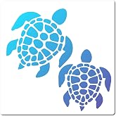 GORGECRAFT Sea Turtle Stencil 2 Turtle Template 18x18cm Plastic Square Reusable Summer Ocean Theme Drawing Stencil for Painting on Wall Furniture Fabric Scrapbooking Card DIY Art Crafts Home Decor