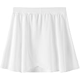 Tottog Ballet Dance Wrap Skirt for Girls, Toddler Kids Ballerina Chiffon Pull-On Skirt White