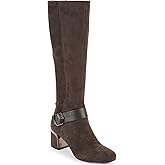 DKNY Womens Gray Buckle Accent Cushioned Round Toe Block Heel Zip-Up Heeled Boots 6