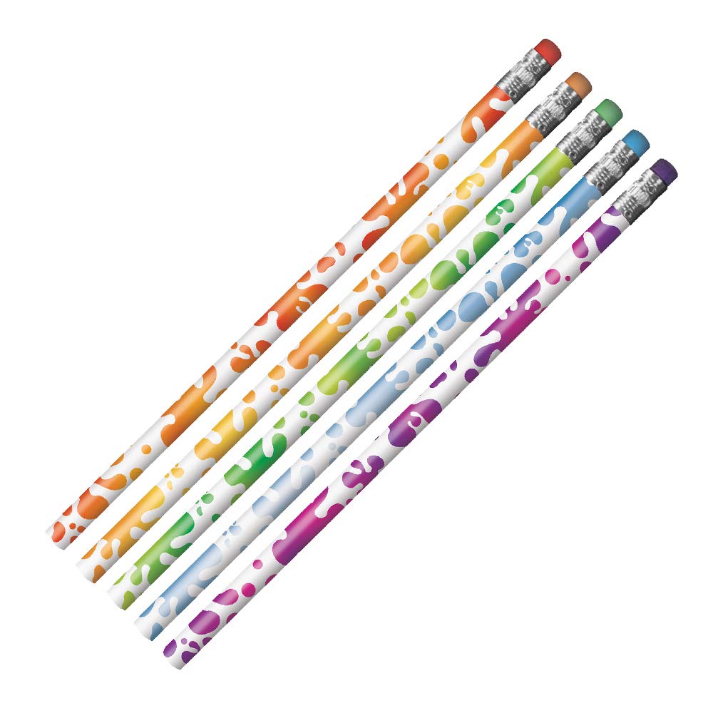 Color Changing Mood Splash Pencils, Set of 24 - Eraser - Graphite Pencil - Made of quality wood, Assorted Colors - MADE IN USA