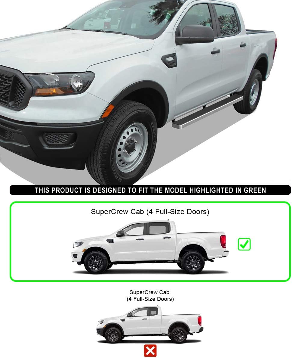 next gen ford ranger on Amazon Com Aps Iboard Running Boards 4 Inches Compatible With Ford Ranger 2019 2021 Supercrew Cab 4 Door Nerf Bars Side Steps Side Bars Automotive