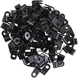 GTSE 100 Pack Black Nylon P-Clips 5.0mm 3/16" Diameter Plastic Cable Clips view 3