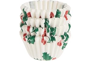 Fox Run 4972 Christmas Holly Petit Four Bake Cups, 100 Cups