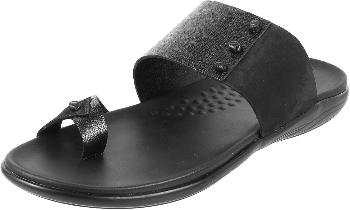 Amazon.com | Mochi Men's Black Leather Slippers-6 UK (40 EU) (16-158) | Slippers