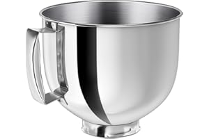 ERICAIR Stainless Steel Mixer bowl Fit for KitchenAid Artisan&Classic Series 4.5-5 QT Tilt-Head Mixer, 5 Quart Mixing Bowl with Handle.