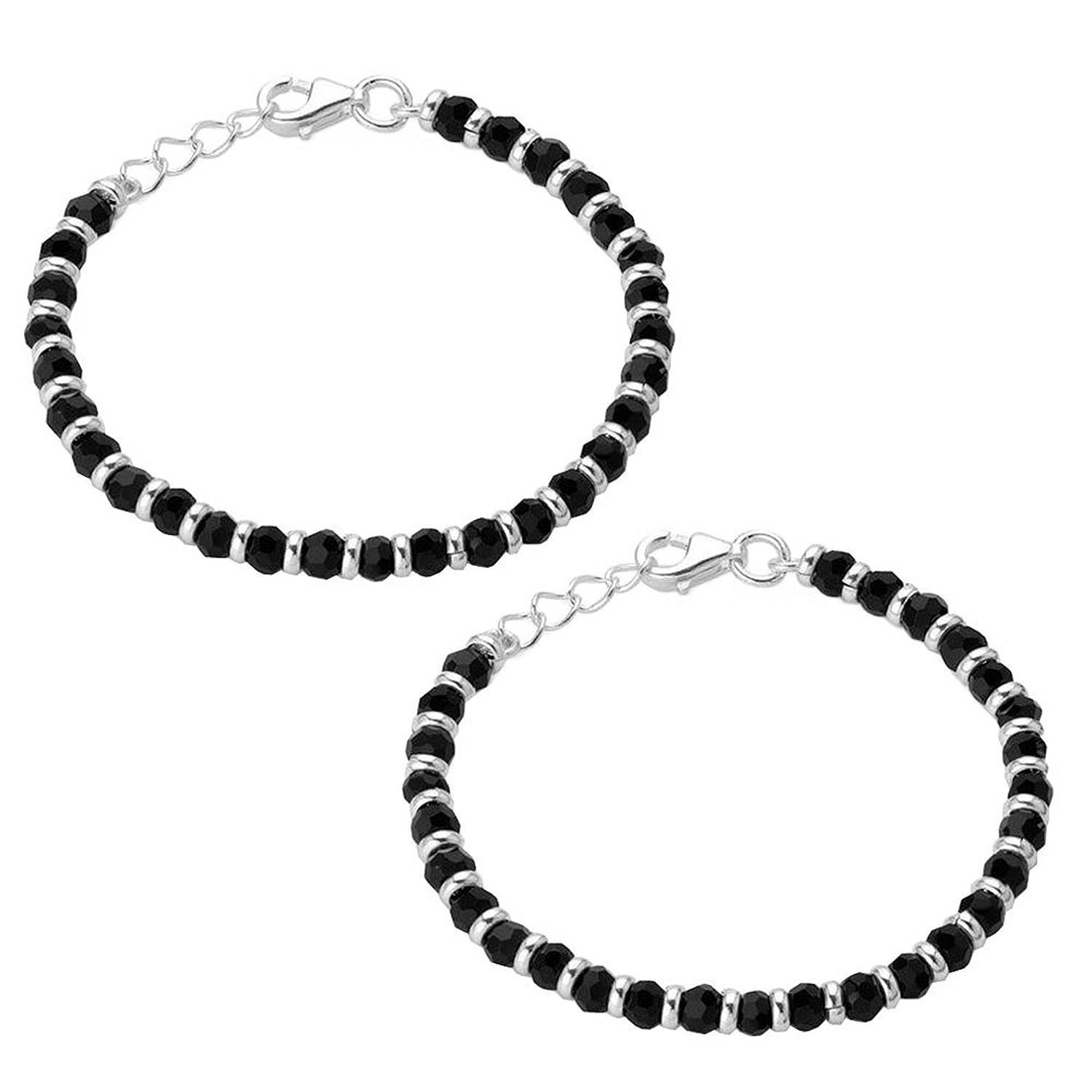 silver black beads bangles for baby