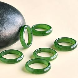 YMHOP 5-6mm 7-8mm Width Natural Hotan Jade Rings