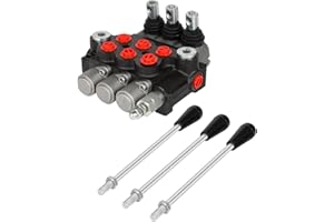 GCCSJ 3 Spool 11 GPM Hydraulic Flow Control Valve G Ports Adjustable Relief Lever Handle Double Acting Parallel Center Tractor Loader W/Joystick Small Tractors/Tanks Loaders Log Splitters