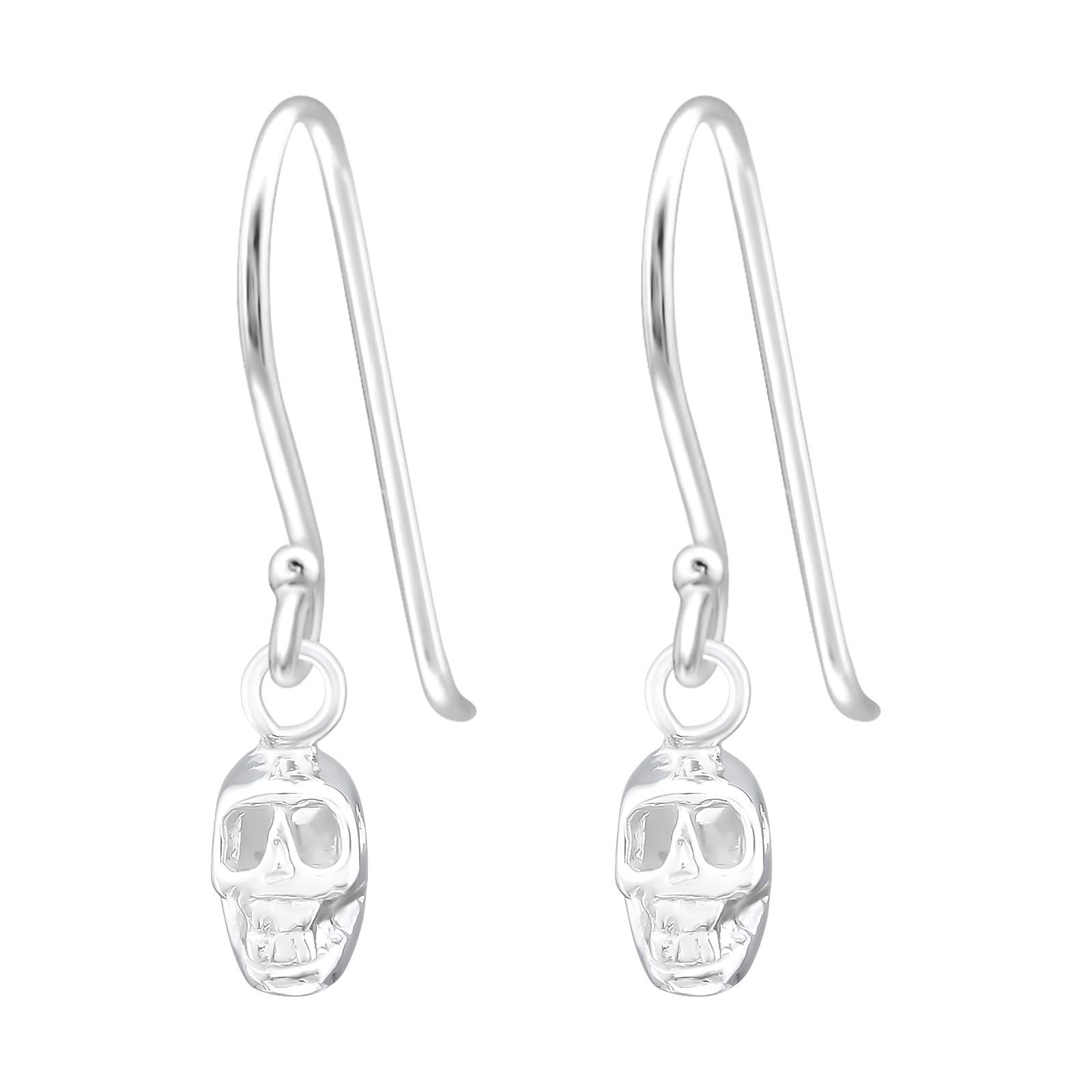 The Rose & Silver Company Women 925 Sterling Silver Skull Hook Earrings