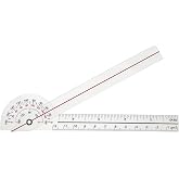 1 Pcs Goniometer Clear Protractor Measurement Angle Ruler Protractor Ruler 6 inch, 180 Degree (Plastic)