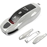 Aojezoor Sub Gray Key Fob Cover Compatible with Porsche Key Shell Key Fob Shell Replacement Compatible with Porsche Cayenne Panamera 911 718 Macan Boxster Cayman Old Style