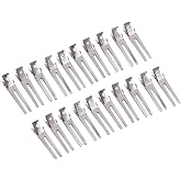 50 Pcs Double Prong Hair Clips Curl Clips 1.77 Inches Metal Alligator Hair Pins Styling Clips for Salon Hair Extensions