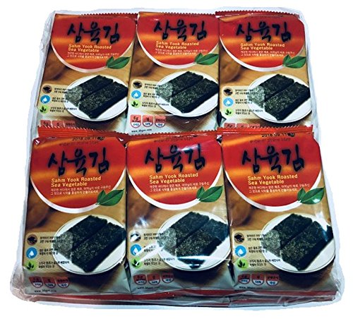 Sahmyook Roasted Seaweed Snack, Original Flavor, Sesame Oil, 0.18 Ounce (Pack of 12)
