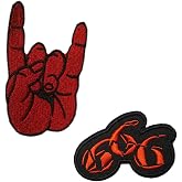 Cute-Patch 666 Evil Devil Horns Hand Sign Embroidered Iron on Patches