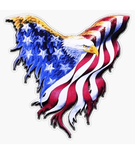 American Flag Eagle Head Decal Sticker - 5" Patriotic Vinyl Car Decal, 3-Year Warranty 10 thumbnail image