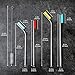 Stainless Steel Straws, Tapleap Reusable Metal Drinking Straws withSilicone Tips, 2 Pouches and Cleaning Brush, Fits 30 20oz Tumbler, Set of 8, Multiple Sizes, BPA Free