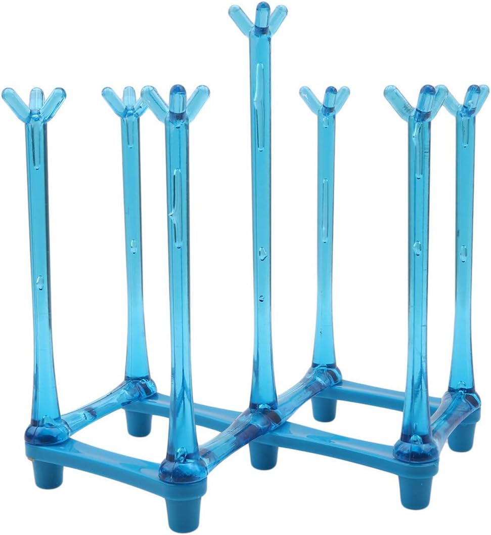 Idiytip Foldable Deluxe Bottle Drying Rack Ideal for Bottles, Teats, Cups, Pump Parts and Accessories (Blue)