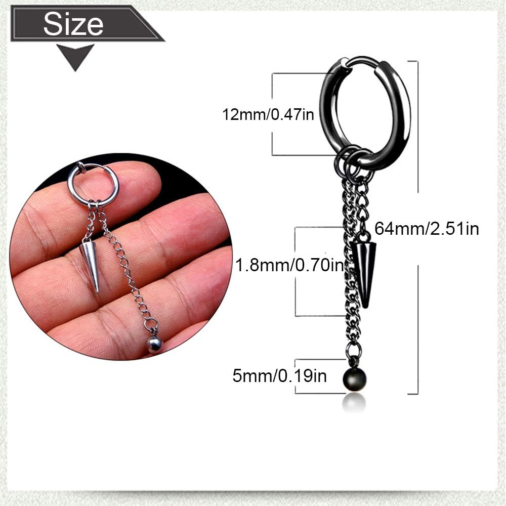 Integrity.1 Chain Earrings,Chain Drop Earring Kit,BTS Earrings,Titanium Steel Tassel Chain Drop Earring Kit,Korean Fashion Jewellery with Earrings Storage Box (B) - Image 3