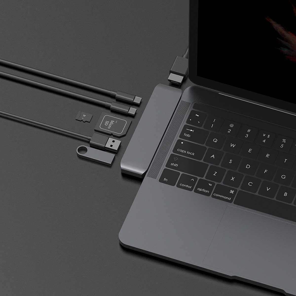 MacBook Pro USB C Adapter - USB Type-C 2016/2017 Apple New MacBook Pro 13 15 Inch Hub Dongle with 4K HDMI Video Output, USB-C Charing Port, microSD/SD Card Reader, 2X USB 3.0 Multiport by Zinx Digi