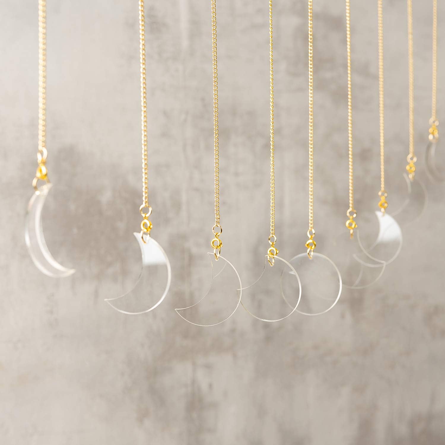 Calculs Moon Hanging Decoration Transparent Acrylic Wall Ornaments Moon Phase Décor for Art Backdrop