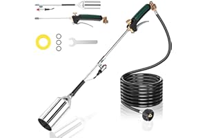 AIKYCIU Propane Torch Weed Burner, High Output Blow Torch with 10FT Hose and Push-Button Igniter, Heavy Duty Flame Thrower Gun for Weeding, Ice and Snow Removal, Roof Asphalt