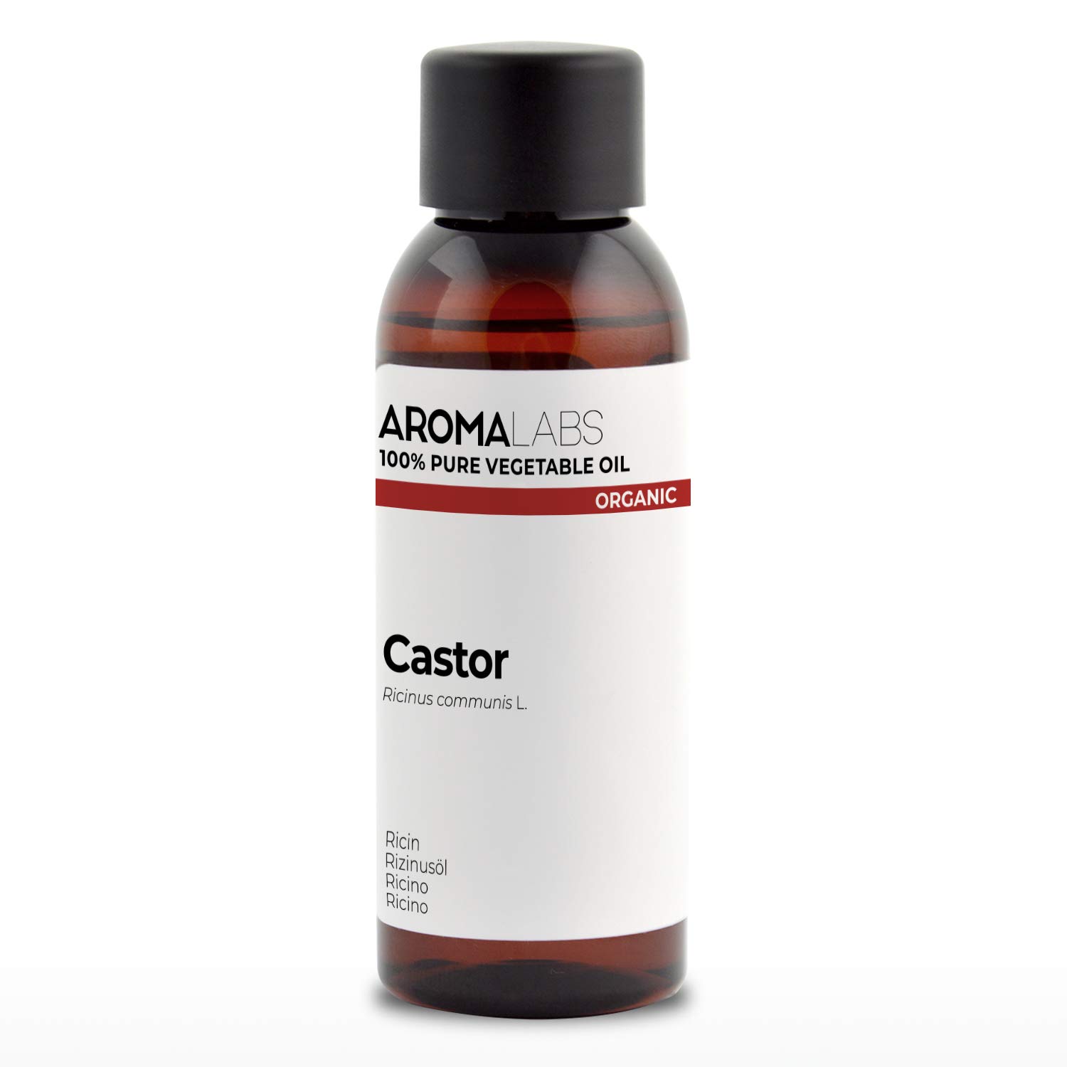 ORGANIC - CASTOR Oil - 50mL - 100% Pure, Natural, Cold Pressed and Cosmos Certified - AROMA LABS (French Brand)