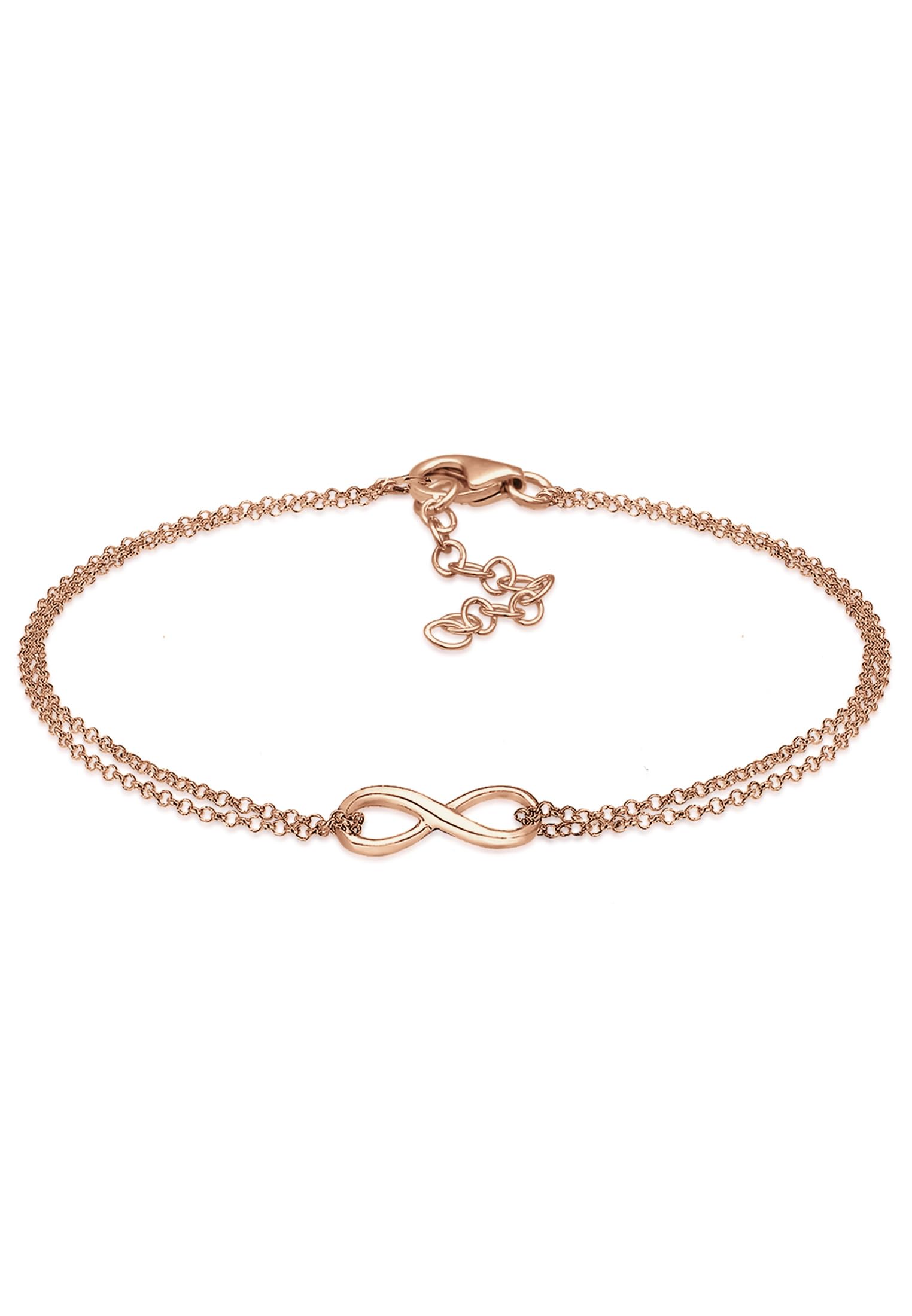 Elli Women's 925 Sterling Silver Gold Plated Genuine Jewellery Wristwear Link and Chain Infinity Friendship Love Bracelets of Length 18 cm