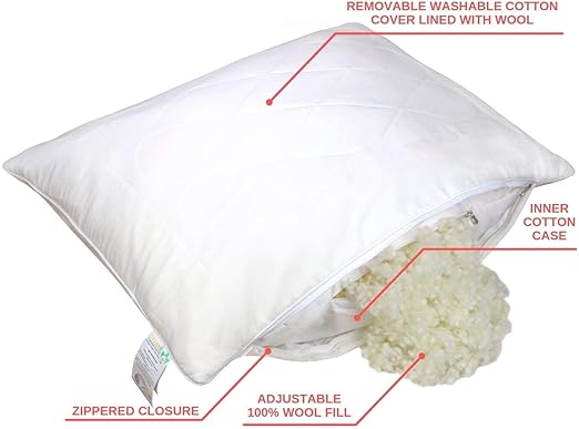 Amazon Com Natural Pillow Filled With Wool Puffs Pearls Bolas