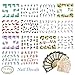 Nail Art Decoration Manicure Pedicure Tool Set 14Pcs Nail Stickers, 5Pack Nail Fake Diamond Rehinstones, 5 Nail File Sticks, 5 Nail Dotting Pen, Nail Stamping Sponge