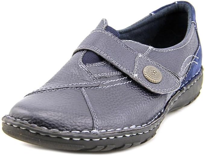 Earth Origins Women's Evelyn Strap-On Loafer, Navy Grained Leather (9 M)
