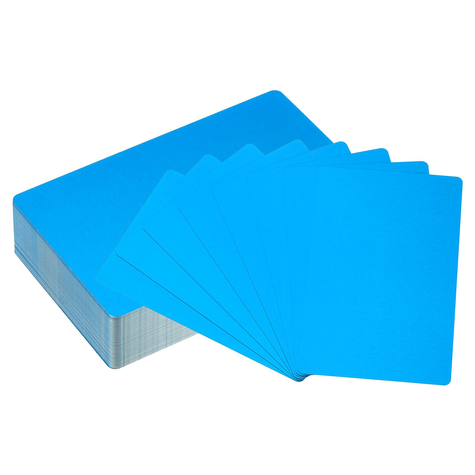 PATIKIL 200 Pack Metal Business Cards Blank, 0.21mm Thick 3.4x2.1 Inch Aluminum Laser Engrave Printable Name Card for Custom DIY, Blue