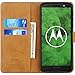HOOMIL Case Compatible with Moto G6 Plus, Premium Leather Flip Wallet Phone Case for Motorola Moto G6 Plus Cover (Black)
