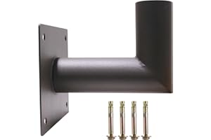 JC-LGL 90 Degree Wall Mount Bracket with 2-3/8in OD Tenon, L Shape Wall Mounted Adapter for Outdoor LED Parking Lot Lights Street Lights Post Top Light, Heavy Duty Steel, Dark Bronze