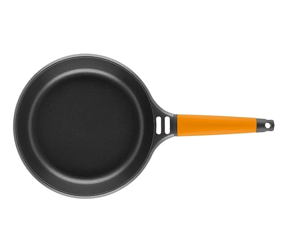 Fundix by Castey Nonstick Cast Aluminium Induction Fry Pan with Removable Orange Handle, 6-1/4-Inch