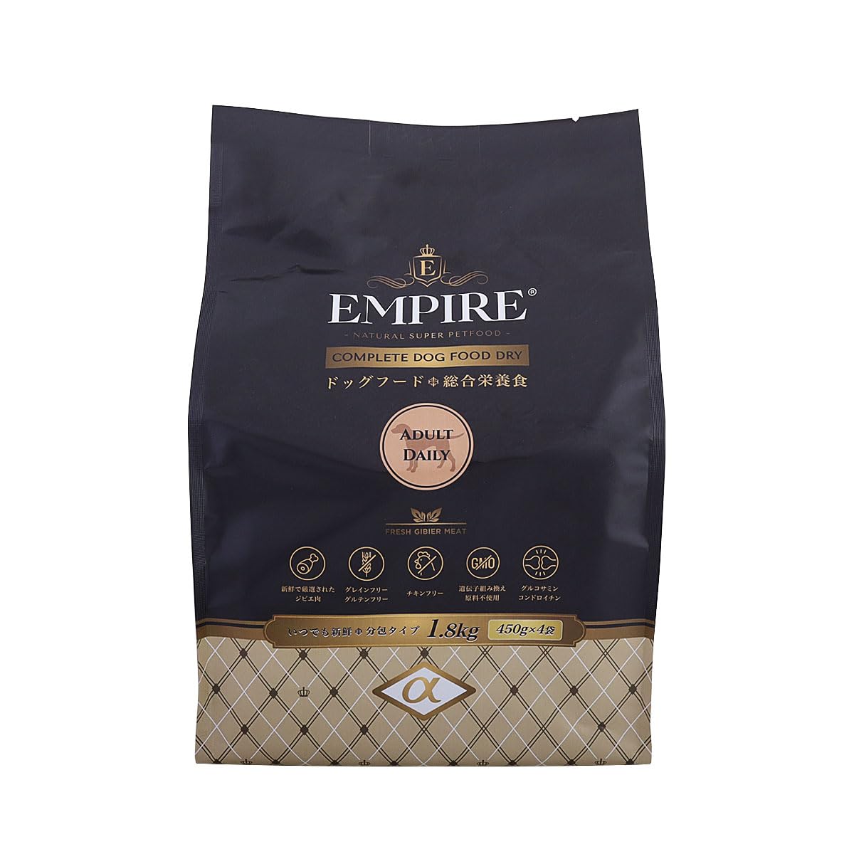 エンパイア EMPIRE アダルトデイリー 小粒 1.8kg (450g×4)ドッグフード ジビエ 鹿肉 グレインフリー グルテンフリー ラム肉 猪レバー 低アレルギー チキンフリー 成犬商品画像
