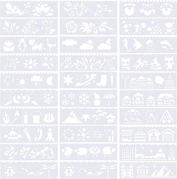 MILISTEN 64Pcs Plastikzeichnung plantilla hueca niños ...