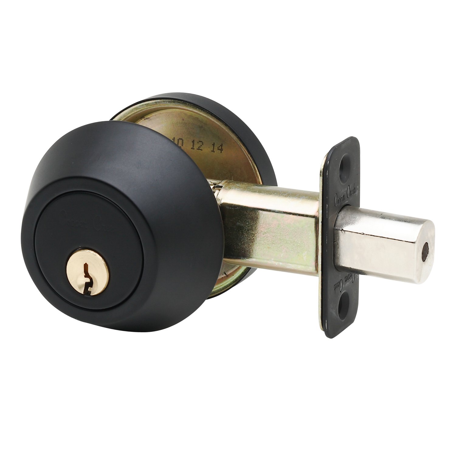 Photo 1 of Copper Creek DB2410BC Single Cylinder Deadbolt, Standard Size, Black