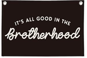 MOFUYU Brotherhood Canvas Banner Wall Hanging Banner for Nursery Playroom Toddler Room, Boys Kids Room Decoration 30x20 Inch