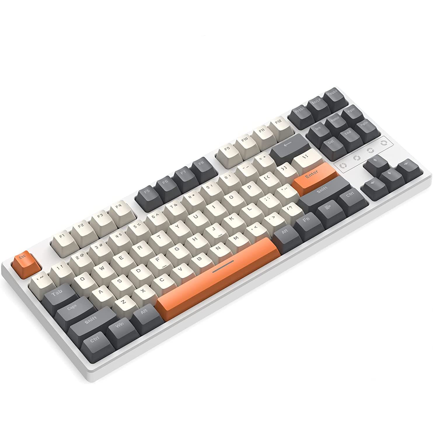 K87 75% Wireless Gaming Keyboard - Triple Mode-BT5.0 & 2.4GHz & Wired - Compact 87 Key TKL 80% Layout - LIGHTSYNC RGB Lighting - Hot Swappable Linear Mechanical Switch Rechargeable 3000 mAh-Grey