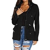 VisiChenup Casual Jacket for Women Fall Long Sleeves Utility Trendy Coat with Zipper Pocket