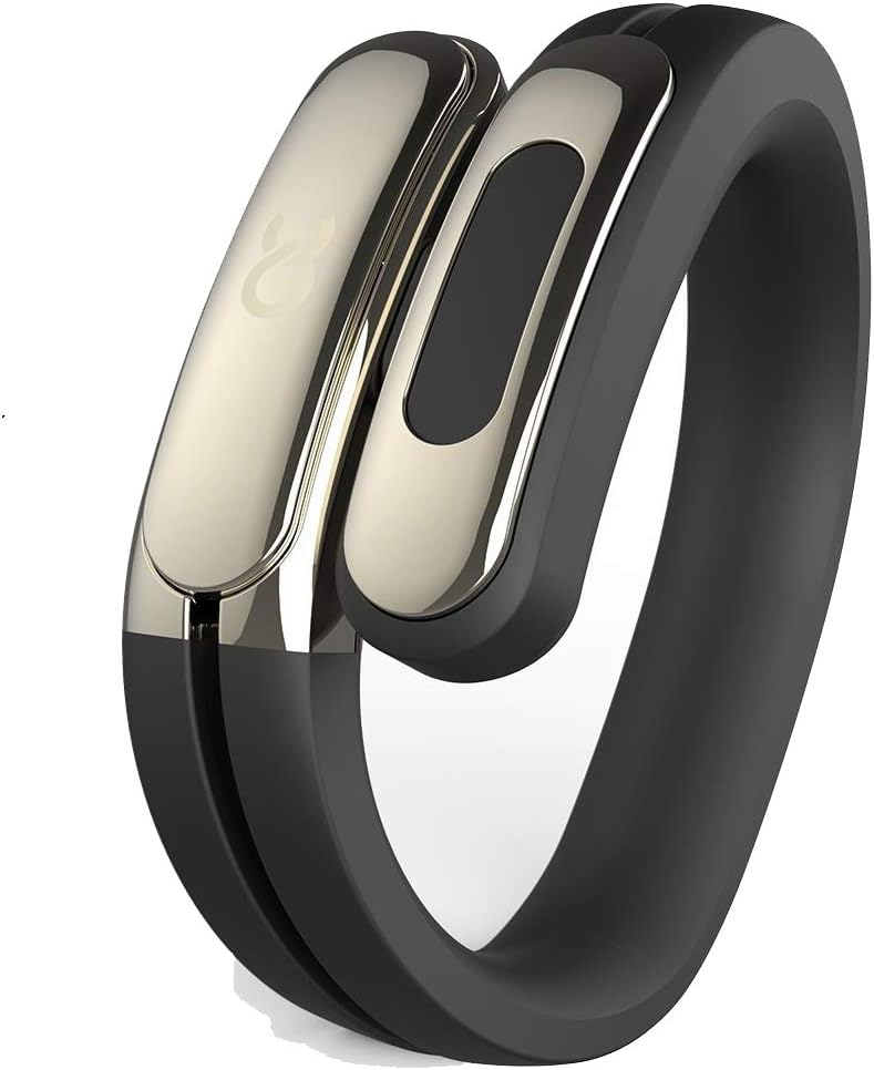 Ashley Chloe Helix Cuff: Wearable Wireless Headphones with Noise Reduction for Android and iPhone - Black/Silver