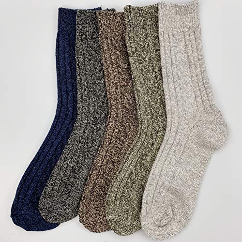 Womens Winter Warm Thick Socks, 5 Pairs Wool Soft Knit Fuzzy Casual Heated Socks, Thermal Socks