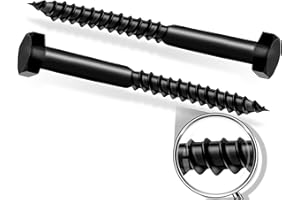 IPETRK 3/8" x 4" Lag Bolts, Stainless Steel Hex Head Lag Screws Heavy Duty, Black Metal Lag Bolts for Wood (10 pcs)