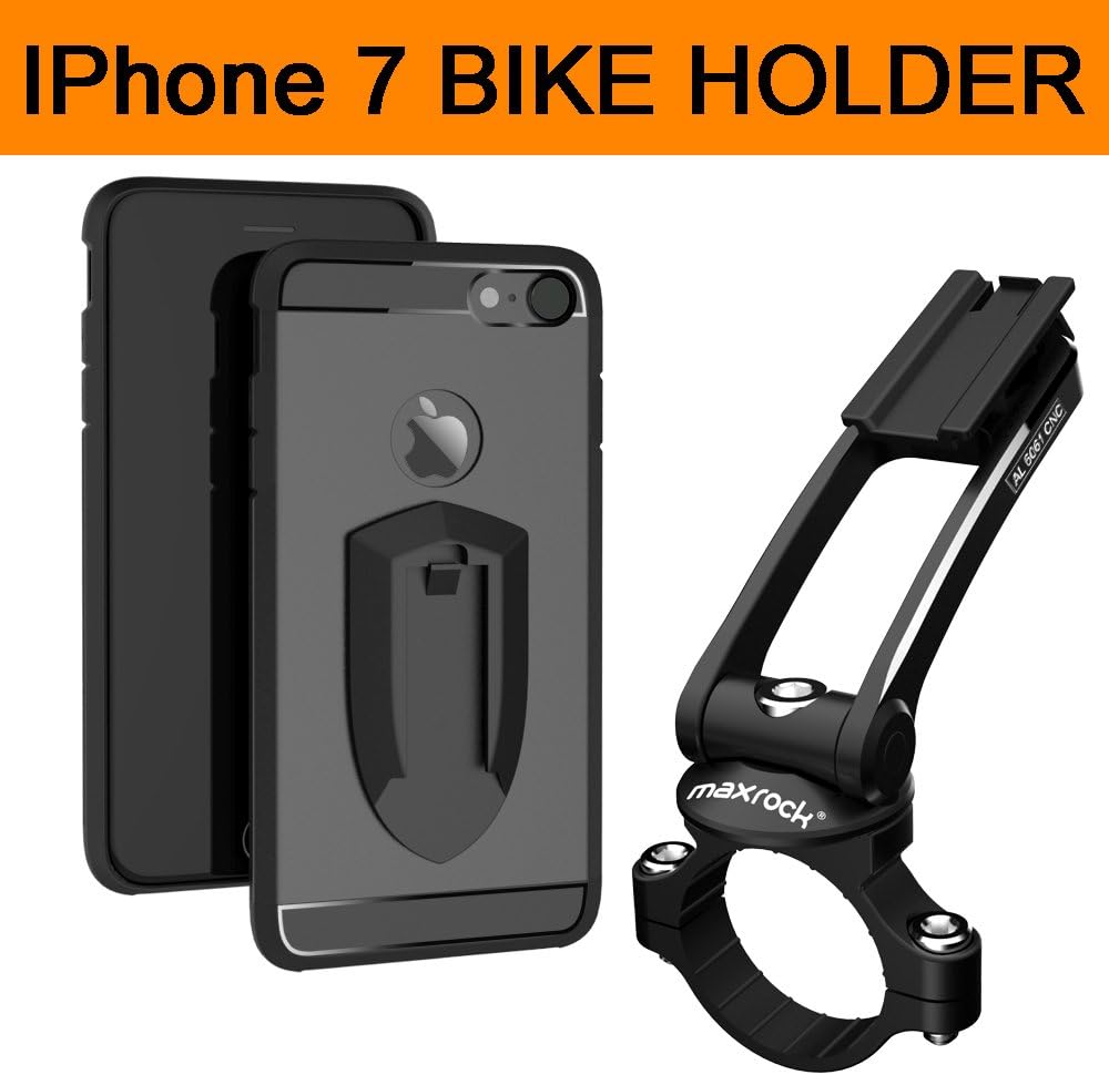 maxrock (TM Adjustable Compact Cycling Cellphone Holders Stem Cap Mount with Aluminium Alloy Material Bike Mount for Smart Phones, GPS, Video Recorder. (for iPhone 7)