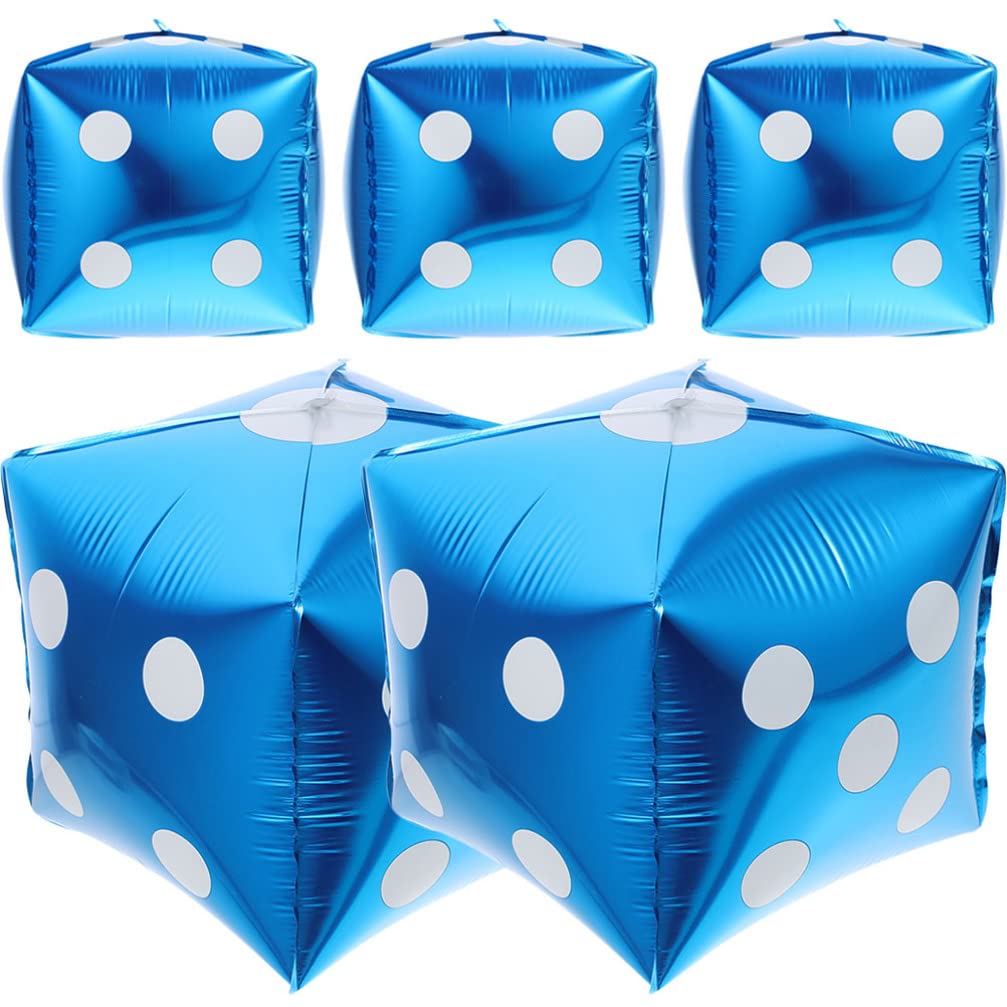 Toyvian 5 Pack Jumbo Dice Giant Inflatable Dice Big Large Balloons Inflatable Game Night Theme Party Decorations